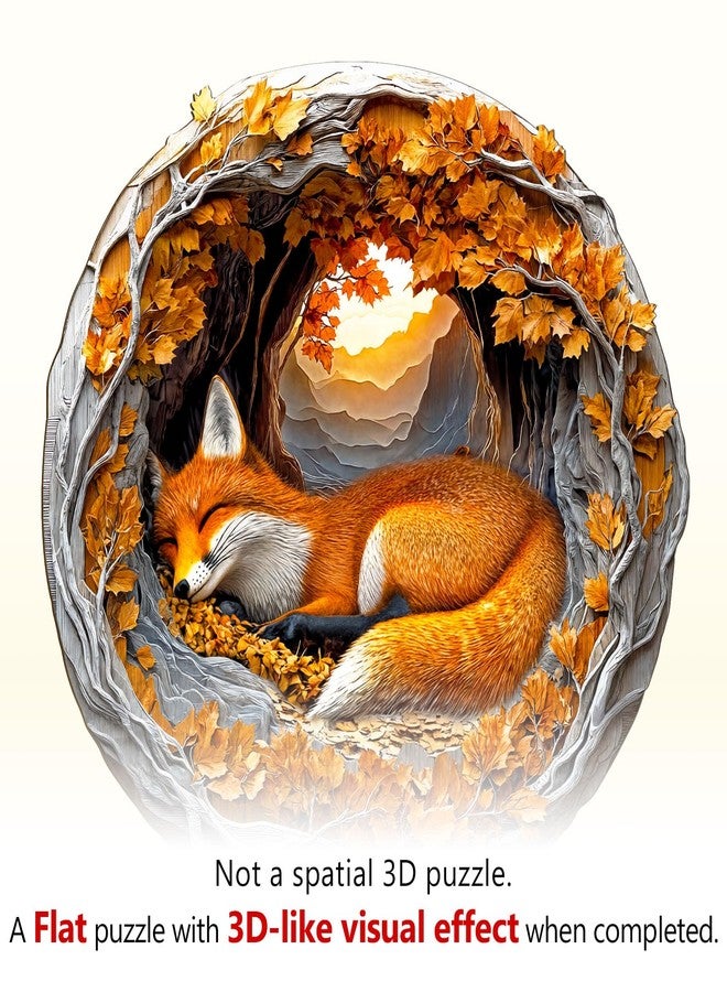 WOODBESTS Wooden Puzzles for Adults, 3D Fox Wood Puzzles Adult(100 Pieces, S, 8.5 * 8.3in), Unique Shape Wooden Animal Jigsaw Puzzles, Birthday Gifts for Adults Family Game - Image 2